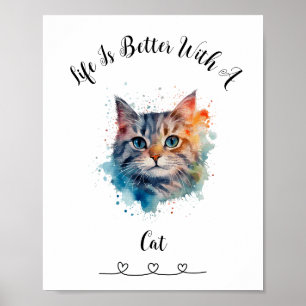 Póster Personalizado Cat Tabby Wall Art Poster
