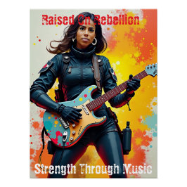Póster Personalizado Chica arte guitarista Inspirador
