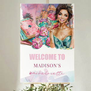 Póster Personalizado Chica de bienvenida de Las Vegas Bac