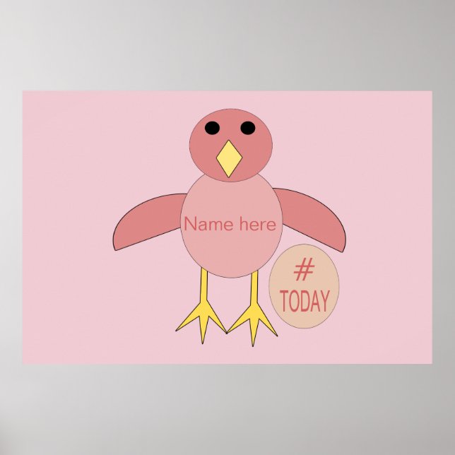 Póster Personalizado Chica de cumpleaños rosa Poster de p (Frente)