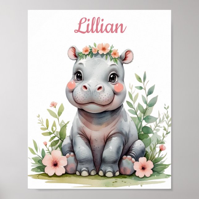 Póster Personalizado Chica de Enfermería Safari Baby Hipp (Frente)