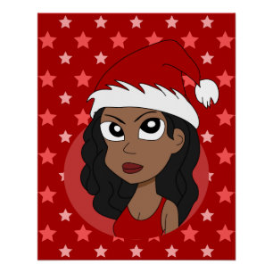 Póster personalizado chica navidades