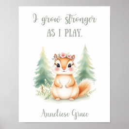 Póster Personalizado Chicas burdos ardilla vivero