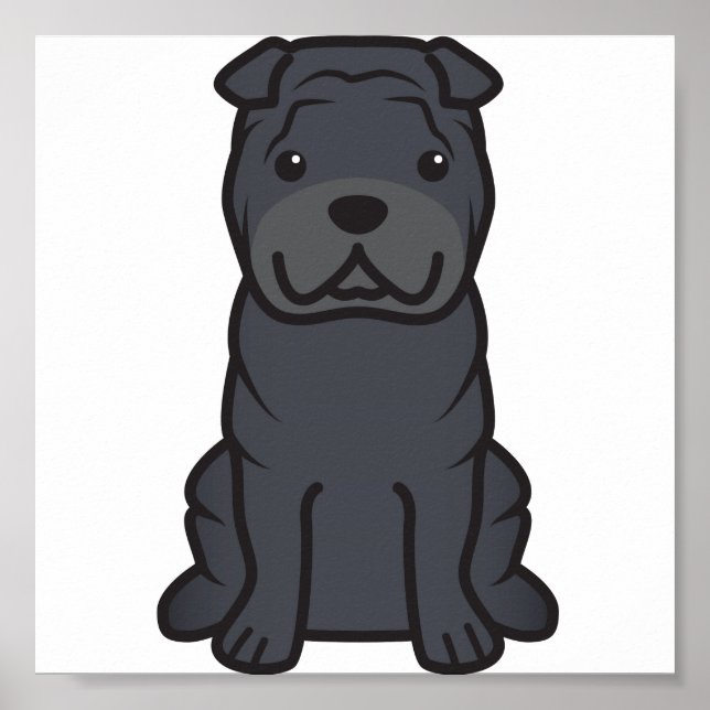 Póster Personalizado chino de perros Shar-Pei (Frente)