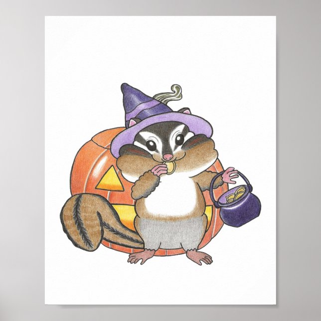 Póster Personalizado Chipmunk Halloween Poster de enferme (Frente)