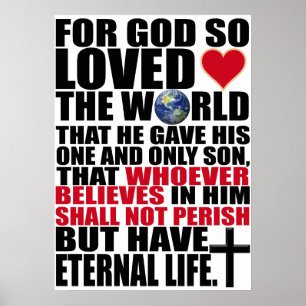 Póster Personalizado Christian John 3:16 Biblia Verse Pos