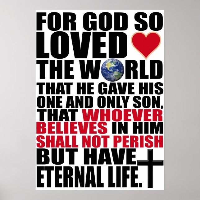 Póster Personalizado Christian John 3:16 Biblia Verse Pos (Frente)