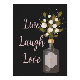 Póster Personalizado Cita arte con flores - Lía en vivo a