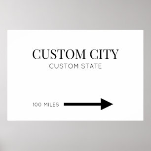 Póster Personalizado Ciudad y flechas estatales