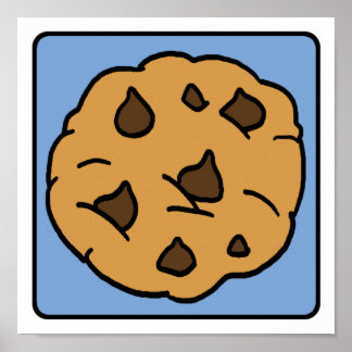 Póster Personalizado Clip Art Chocolate Chip Cookie postr