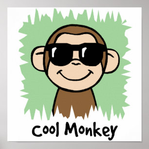 Póster Personalizado Clip Art Guay Mono con gafas de sol
