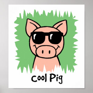 Póster Personalizado Clip Art Guay Pig con gafas de sol