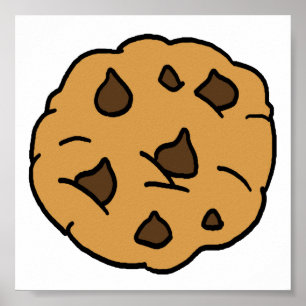Póster Personalizado Clipart HUGE Chocolate Chip Cookie D