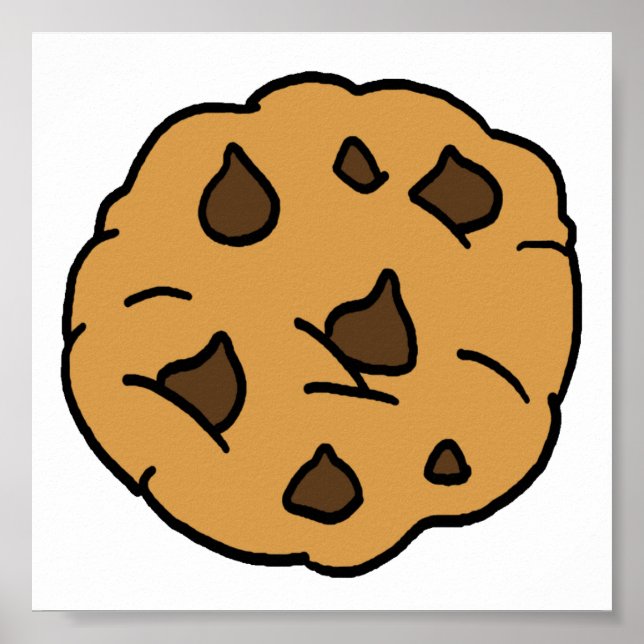 Póster Personalizado Clipart HUGE Chocolate Chip Cookie D (Frente)