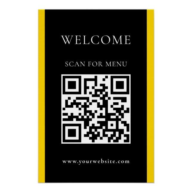 Póster Personalizado Código QR Texto Rótulo Peatonal de n (Anverso)