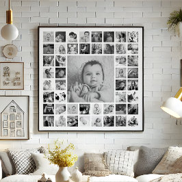 Póster Personalizado Collage de fotos blanco y negro pers