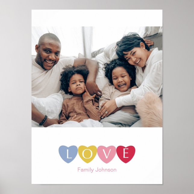Póster Personalizado collage de fotos familia amor simple (Frente)