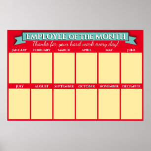 Póster Personalizado color empleado foto empleado del mes