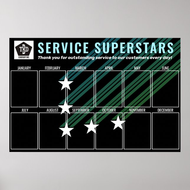 Póster Personalizado color estrellas foto empleado del me (Frente)