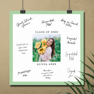 Póster PERSONALIZADO COLOR Foto Graduación Mensaje de fir