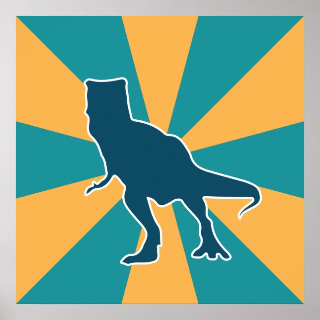 Póster Personalizado colorido de Dinosaur T-rex (Frente)