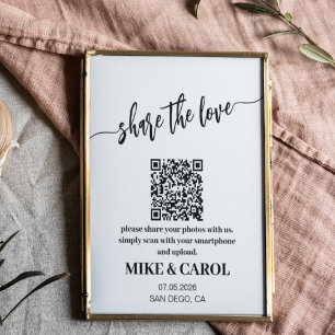 Póster personalizado comparte el signo de código qr de la