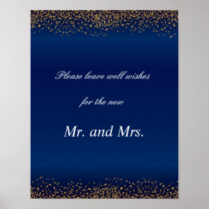 Póster Personalizado - Confetti de oro y buenos deseos az