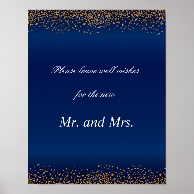 Póster Personalizado - Confetti de oro y buenos deseos az (Frente)