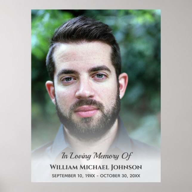 Póster Personalizado conmemorativo del funeral de la comp (Frente)