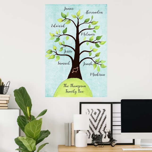 Póster Personalizado crea su propio Poster de árbol de re (Oficina en casa)