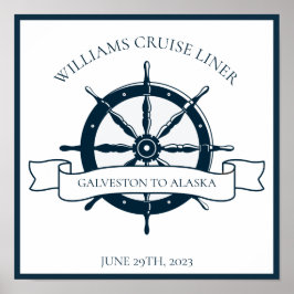 Póster Personalizado Cruise Ship Nautical Wheepsake