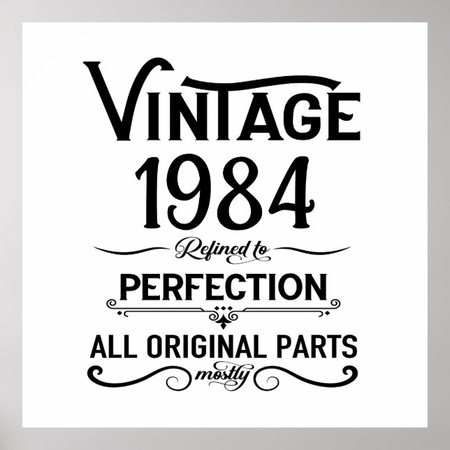 Póster Personalizado cuarenta fiesta vintage de 40 años (Frente)