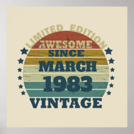 Póster Personalizado cuarenta fiesta vintage de 40 años