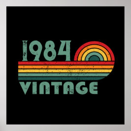 Póster Personalizado cuarenta fiesta vintage de 40 años