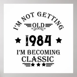 Póster Personalizado cuarenta fiesta vintage de 40 años