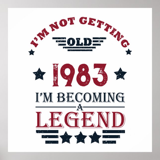 Póster Personalizado cuarenta fiesta vintage de 40 años (Frente)