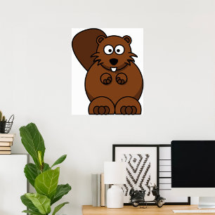Póster Personalizado cutáneo castor divertido animal de W