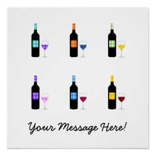 Póster Personalizado Cute Checkered Country Wine Botsual 