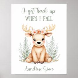 Póster Personalizado Cute Elegant Moose Animal Nursery