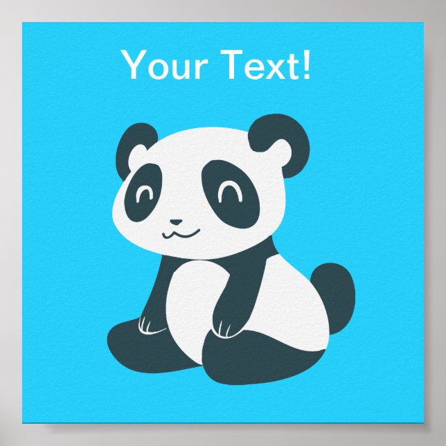 Póster Personalizado Cute Happy Panda (Frente)