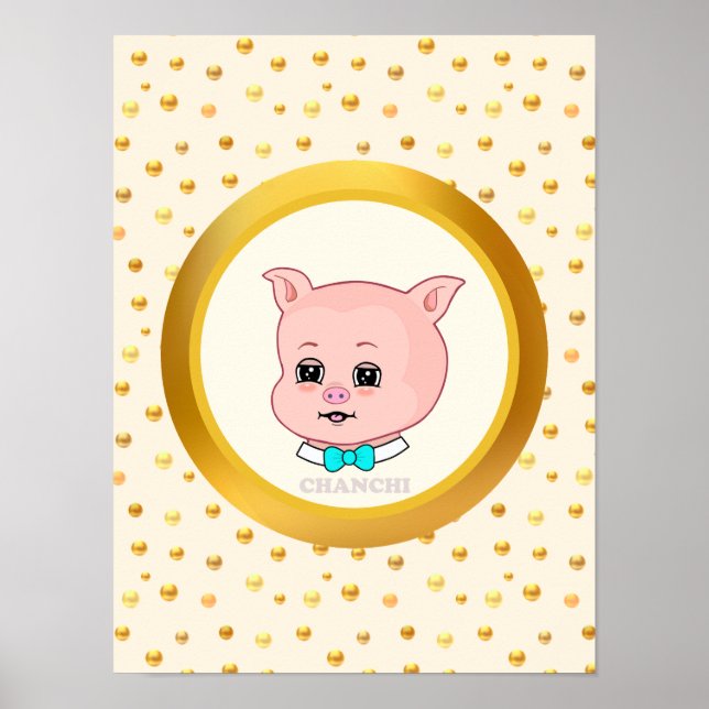 Póster Personalizado Cute Pig (Frente)