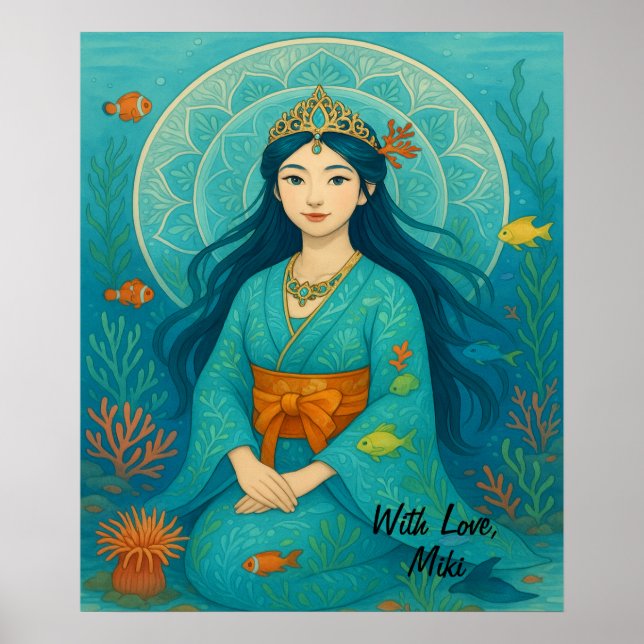 Póster Personalizado Cute Whismusic Underwater Princess (Frente)