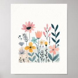 Póster Personalizado Cuto Flores Acuarela Flora Floral Di