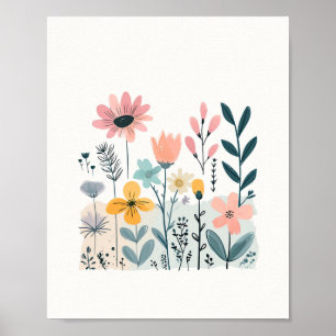 Póster Personalizado Cuto Flores Acuarela Flora Floral Di