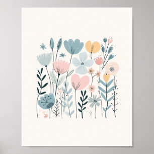 Póster Personalizado Cuto Flores Acuarela Flora Floral Di