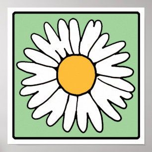 Póster Personalizado Cuto Retro Daisy Spring Garden Flor