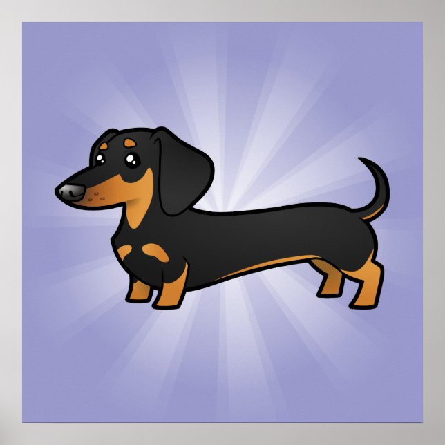 Póster Personalizado Dachshund (abrigo suave) (Frente)