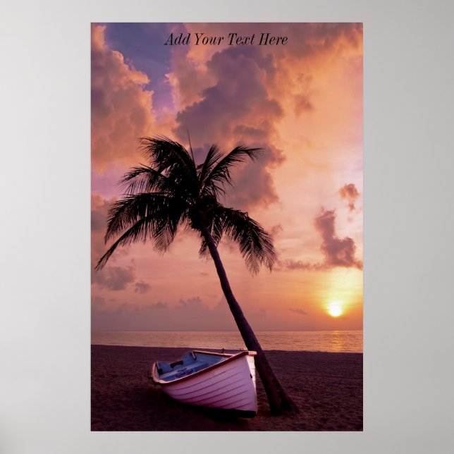 Póster Personalizado Dark Beach Sunset (Frente)