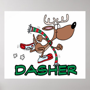 Póster personalizado DASHER de reno en carrera