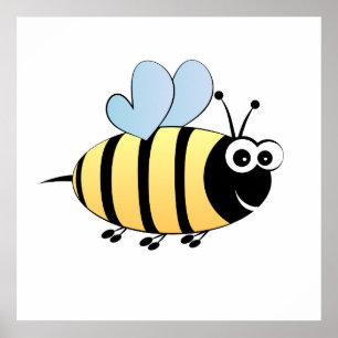 Póster Personalizado de abejas con burbujas